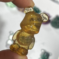 Ornement d'ours en fluorite naturelle colorée, sculpture en pierre brute, décoration pour la maison, le salon, le bureau, cadeau