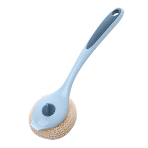 <b>Long</b> <b>Handle</b> Dish Brush PP Fiber Pot Scrubber Handheld Kitchen Cleaning Brush with Replaceable <b>Sponge</b> Head - Product Image 1