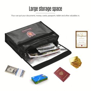 Estuche de Almacenamiento de Documentos Impermeable y Resistente al Fuego con Correa para el Hombro OEM, Bolsa para Documentos Importantes, Dinero, Archivos, Tarjetas, Pasaportes y Objetos de Valor - Product Image 4