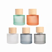 Flacon de parfum cylindrique 30ml 50ml 100ml en verre transparent avec impression sérigraphique, emballage cosmétique rechargeable, pulvérisateur à embout de 15mm