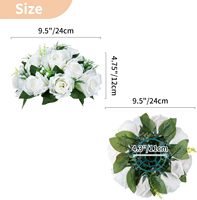 NUPTIO Boules de fleurs artificielles blanches de style européen de haute qualité, centre de table, 2 pièces, diamètre 9,5 pouces, mariage, mariée