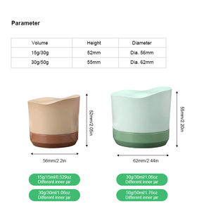 Pot à crème <span class=keywords><strong>vide</strong></span> en PP à double paroi irrégulière populaire 15g 30g 50g Emballage cosmétique en gros - Product Image 5