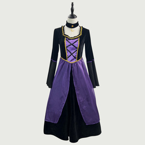Purple Witch Costume Dress With Hat And Necklace For Halloween Cosplay Performance Adult Size - Product Image 2