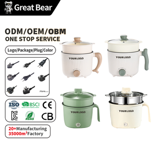 Desain Baru 600W Panci Listrik Putih Mudah Dibersihkan 18cm 1.5L Mini Panci Masak Listrik Multifungsi Anti Lengket - Product Image 1