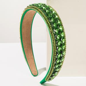 رباط رأس من الكريستال بحجر الراين الماسي الكامل بلون سادة ، ربطة شعر باروك ماسية لمأدبة شعر للنساء - Product Image 6