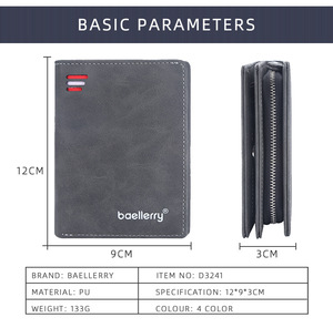 <span class=keywords><strong>Cartera</strong></span> de Cuero PU para Hombre, Tamaño Mediano, con Protección RFID <span class=keywords><strong>Antirrobo</strong></span>, Tarjetero Compacto y Cierre de Cremallera, Logotipo Personalizable - Product Image 3