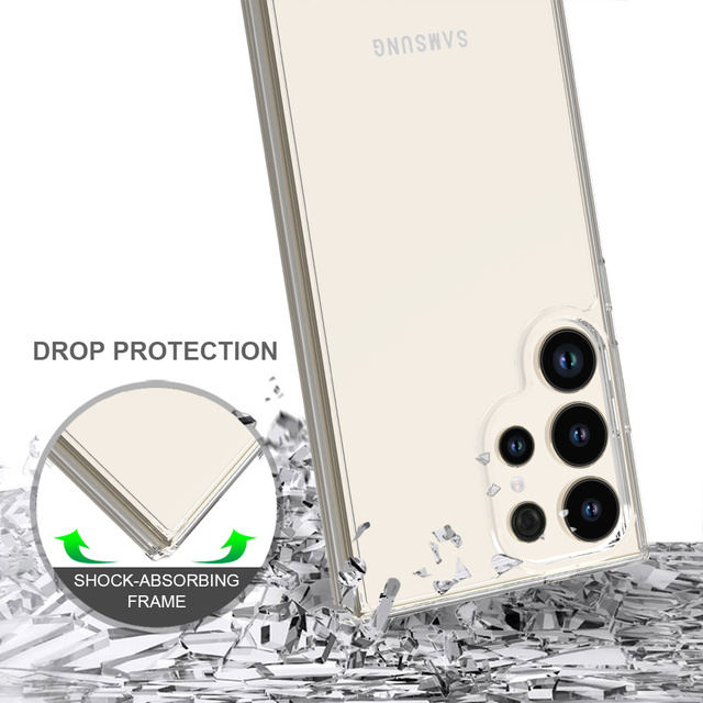 For Samsung S24 Ultra Waterproof Clear Mobile Acrylic TPU Smartphone Cover for Samsung Galaxy S24 Ultra Covers
