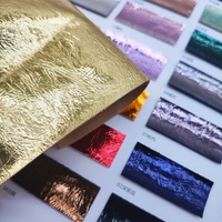 Cuir synthétique PU métallisé froissé brillant effet feuille d'aluminium pour sacs et boîtes à bijoux