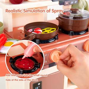 Ensemble de jeu de rôle de cuisine pour tout-petits personnalisé, jouets de cuisine en bois pour enfants avec sons et lumières pour filles - Product Image 6