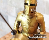 Chevalier Médiéval Européen en Armure, Cheval en Fer, Ornement de Bureau Fait Main pour Bars, Restaurants, Cafés Internet, Salons, Téléviseurs