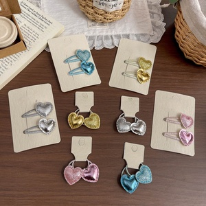 Nouvelle pince à cheveux coréenne INS en tissu, motif étoile et cœur, mignonne et colorée, pour enfants, mode douce, usage quotidien - Product Image 1