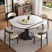 Table à manger extensible moderne en bois massif avec plateau en ardoise, 6 places, pour salle à manger, hôtel, appartement - Ventes flash 2026