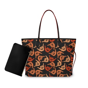 Borsa a Spalla Personalizzata con Stampa del Segno Shaka, Borsa Grande in PU per Donna con Borsa Piccola Inclusa, Moda - Product Image 1