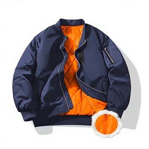 Veste bomber en satin pour homme, logo personnalisé, haute qualité, 100% polyester satiné, coupe-vent, écologique, fermeture éclair, décontractée pour l'hiver - Product Image 1