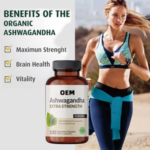 Capsules d'extrait <span class=keywords><strong>de</strong></span> racine d'Ashwagandha OEM 3000mg Bio Végétalien Sans OGM pour Adultes Soulagement du Stress Soutien au Sommeil Boost d'Énergie Immunité - Product Image 3