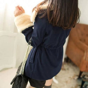 Barato al por mayor nuevo diseño <span class=keywords><strong>de</strong></span> invierno <span class=keywords><strong>de</strong></span> tela <span class=keywords><strong>de</strong></span> lana adelgazante estilo medio largo mujeres <span class=keywords><strong>abrigo</strong></span> - Product Image 4