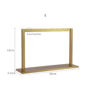 Vendita calda Negozio di Gioielli Orecchino di Visualizzazione In Metallo Oro Cremagliera Earing Display di Stand di Visualizzazione Gioielli Orecchini per la Vetrina