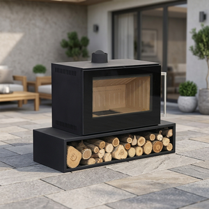 Cheminée autoportante <span class=keywords><strong>en</strong></span> bois à écran plein <span class=keywords><strong>en</strong></span> <span class=keywords><strong>verre</strong></span> certifiée CE, haute efficacité 89%, chauffage 19/23KW pour Villa, Hôtel, Restaurant, OEM ODM - Product Image 2