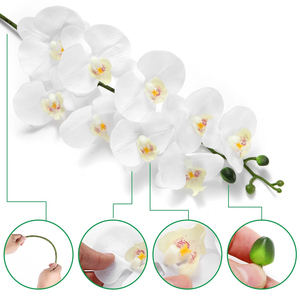 Orquídea Phalaenopsis Artificial Realista, Elegante Ramo de Flores Artificiales en Maceta, Adorno para Decoración del Hogar y Bodas - Product Image 4