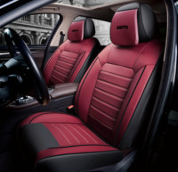 Coussin de siège en cuir à rayures horizontales compatible avec la plupart des modèles automobiles, y compris Jeep, Toyota, Honda, VW Polo, CC, RAV4, Mondeo