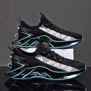 Calzado Deportivo de Punto para Hombre, Estilo Walking, Zapatillas Negras con Suela de Cuchilla, Zapatos Personalizados con Logotipo - Product Image 2