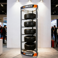 Présentoir à pneus en métal robuste personnalisé-Support à plusieurs niveaux pour magasins de pièces automobiles, concessionnaires et organisation de garage
