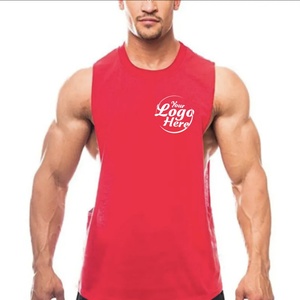Men's Custom Cotton Sleeveless Fitness <b>Vest</b> Print Summer Sports T-Shirt <b>Oversized</b> Running Training Breathable Knitted Clothing - Product Image 1