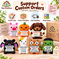Ornements de poupées en fil de coton crochetés à la main, animaux mignons à énergie positive (Cheval, Football, Chauve-souris), parfaits pour le commerce transfrontalier