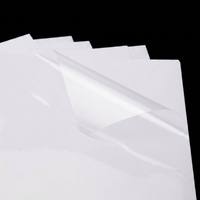 Feuille d'étiquettes autocollantes en vinyle acrylique transparent, imprimable A4, vierge, imperméable, séchage rapide