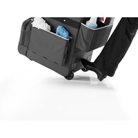Chariot de ménage robuste avec revêtement en téflon, séparateurs réglables, sangles de sécurité, chariot de ménage durable pour hôtel, 2 roues