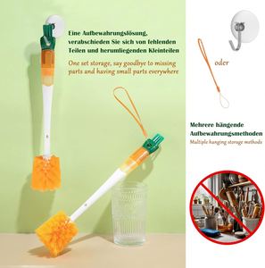 Wholesale Multifunctional 5-in-1 Long Handle <b>Cleaning</b> <b>Brush</b> <b>for</b> Milk Wine Beer Wine Decanter Thermos Bottles With 5 <b>Brush</b> Head - Product Image 5