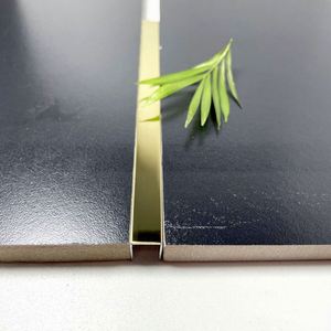 Profilé décoratif en acier inoxydable poli pour joints de carrelage et parquet - Durable, étanche, design contemporain, installation facile 5+ - Product Image 1