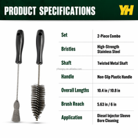 Brosse de nettoyage industrielle pour injecteurs diesel automobiles, en acier inoxydable, pour camions lourds, excavatrices et groupes électrogènes (manchon d'injecteur)