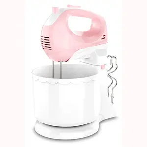 Gemakkelijk Dragen 100W 5 Snelheden Elektrische Keuken Taart Mixer Eiklopper Hand Held Mixer Met Plastic Kom