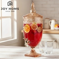 4,5L Glazen dranken dispenser met standaard en kraan, pot voor thee, fruitinfusie, transparante sapkan, groothandel, hotel, thuis
