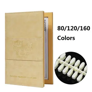 Nail Supplies Acrylic 80/120/160 Colors DIY Nail Art Gel Polish Color Chart PU Leather Display Nails Book