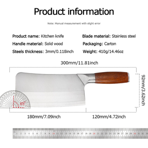 Cuchillos de Chef de Acero Inoxidable Hechos a Mano, Cuchillo de Carnicero para Carne y Pescado, Cuchillo Chino para Cortar Carne, Plástico Ecológico - Product Image 2