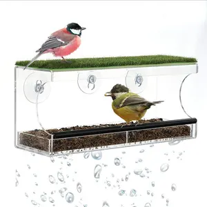 Hängendes Fenster im Freien Pet Cage Clear Acryl Wild Bird Feeder