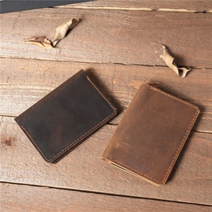 In Stock Minimalist Design Real Genuine Leather Cardholder <b>Wallet</b> <b>RFID</b> Feature Open Closure Type for ID Cards Short Length - Product Image 6