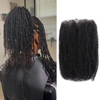 Extensions de cheveux humains brésiliens vierges Afro Kinky en vrac, 100% Remy, doux et épais, à double trame, pour tresses et dreadlocks