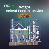 Machine à granulés d'élevage RICHI, ligne complète de granulés d'aliments pour animaux de 5 tonnes par heure
