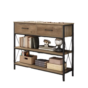 <span class=keywords><strong>Petite</strong></span> table <span class=keywords><strong>console</strong></span> ouverte d'<span class=keywords><strong>entrée</strong></span> moderne de luxe métal bois antique avec tiroir pour le salon table design vintage - Product Image 5