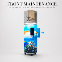 Vitrine d'affichage LED personnalisée multi-matériaux, écran LED cylindrique vertical, cadre en acrylique, métal et verre pour la vente au détail, les expositions et les musées