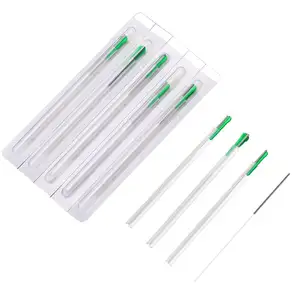 Wholesale Disposable Sterile Flat Hand Acupuncture Needles Copper With Tube 0.25mm X 13mm