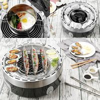 PIOEN Portable Métal Sans Fumée Charbon De Bois Barbecue Grill 4A Batterie Puissance Mini Table Barbecue Ventilateur Camping En Plein Air, Noir