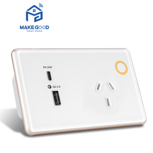 MakeGood Panel de Vidrio con Retroiluminación RGB, Panel de Vidrio con Certificado GMA Estándar de Australia, <span class=keywords><strong>Power</strong></span> Point Zigbee Inteligente con USB y Cargador Rápido USBC de 20W - Product Image 3