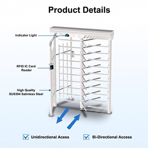 Sistema de Control de Acceso con Indicador de Dirección LED, Torniquete de Altura Completa de Acero Inoxidable, Compra de Torniquete de Altura Completa, Precio - Product Image 5