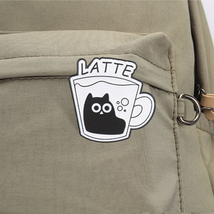 Pin Esmaltado de Gato Negro con Taza de Café, Diseño Americano, Latte, Mocha, Cappuccino, Broche de Gatito para Decoración de Mochila - Product Image 4