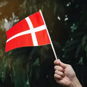 Grosir bendera Denmark murah ukuran kustom kecil bendera Denmark melambai