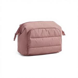 กระเป๋าเครื่องสำอางลายเรขาคณิตแฟชั่นพร้อมโลโก้สั่งทำ ซิปไนลอน ความจุปานกลาง หูหิ้วนุ่ม ทนทาน เหมาะสำหรับการเดินทางและกิจกรรมกลางแจ้ง - Product Image 1